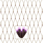 Vickerman X4B2816 150 Purple Wide Angle LED Single Mold Christmas Net Light Set Brown Wire