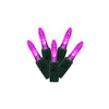 Vickerman X4G5706PBG 70 Purple M5 Faceted LED Light On Green Wire 4" Spacing X 24' Long Christmas Light Strand