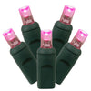 Vickerman X4G6710TPBG 70 Pink Twinkle LED Light On Green Wire 4" Spacing X 24' Long Light Strand.