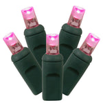 Vickerman X4G6710TPBG 70 Pink Twinkle LED Light On Green Wire 4" Spacing X 24' Long Light Strand.