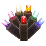 Vickerman X6B2700CSA 70 Multi-Colored Wide Angle LED Light On Brown Wire 35' Christmas Light Strand.