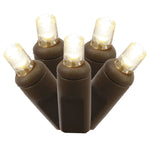 Vickerman X4B6101 100 Warm White Wide Angle LED Light On Brown Wire 34' Christmas Light Strand