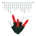 Vickerman X6G3113 70 Red-Pure White M5 LED Icicle Light On Green Wire 9' Christmas Single Mold Light Strand