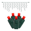 Vickerman X6G3303 Vickerman70 Red Icicle Wide Angle LED Light On Green Wire 9' Christmas Single Mold Light Strand