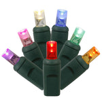 Vickerman X6G6500PBG 50 Multi-Colored Wide Angle LED Light On Green Wire 25' Light Strand.