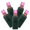 Vickerman X6G6810 200 Pink Wide Angle LED Light On Green Wire 100' Christmas Single Mold Light Strand