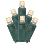 Vickerman X6G6541PBG 25' Warm White/Frosted Warm White LED Christmas Light Set. 50 Lights On Green Wire.