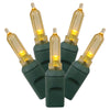 Vickerman X4G7107 100 Yellow Italian LED Single Mold Light Green Wire 34' Christmas Light Strand