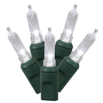 Vickerman X6G7509PBG 50 Pure White Italian LED Light On Green Wire 25' Christmas Single Mold Light Strand