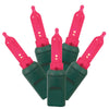 Vickerman X6G7535 50 Magenta Italian LED Light On Green Wire 25' Christmas Single Mold Light Strand