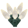 Vickerman X6G8501PBG 50 Warm White C6 LED Light On Green Wire 25' Christmas Single Mold Light Strand