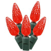 Vickerman X6G8503 50 Red C6 LED Light On Green Wire 25' Christmas Single Mold Light Strand