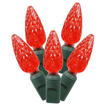 Vickerman X6G8803 200 Red C6 LED Light On Green Wire 100' Christmas Single Mold Light Strand