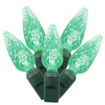 Vickerman X4G8104 100 Green C6 LED Single Mold Light On Green Wire 34' Christmas Light Strand