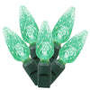 Vickerman X6G8504 50 Green C6 LED Light On Green Wire 25' Christmas Single Mold Light Strand