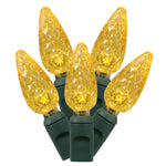 Vickerman X4G8107 100 Yellow C6 LED Single Mold Light On Green Wire 34' Christmas Light Strand