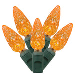 Vickerman X6G8808 200 Orange C6 LED Light On Green Wire 100' Christmas Single Mold Light Strand