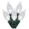 Vickerman X6G8509PBG 50 Pure White C6 LED Light On Green Wire 25' Christmas Single Mold Light Strand