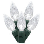 Vickerman X6G8509PBG 50 Pure White C6 LED Light On Green Wire 25' Christmas Single Mold Light Strand