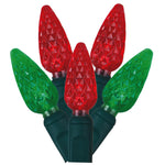 Vickerman X6G8523 50 Red-Green C6 LED Light On Green Wire 25' Christmas Single Mold Light Strand