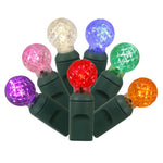 Vickerman X4G9100 100 Multi-Colored G12 LED Single Mold Light On Green Wire 34' Christmas Light Strand