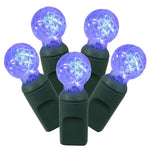 Vickerman X4G9102 100 Blue G12 LED Single Mold Light On Green Wire 34' Christmas Light Strand