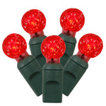 Vickerman X4G9103 100 Red G12 LED Single Mold Light On Green Wire 34' Christmas Light Strand