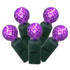 Vickerman X4G9106 100 Purple G12 LED Single Mold Light On Green Wire 34' Christmas Light Strand