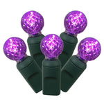 Vickerman X6G9506 50 Purple G12 LED Light On Green Wire 25' Christmas Single Mold Light Strand