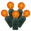 Vickerman X4G9108 100 Orange G12 LED Single Mold Light On Green Wire 34' Christmas Light Strand