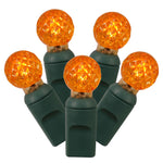 Vickerman X6G9508 50 Orange G12 LED Light On Green Wire 25' Christmas Single Mold Light Strand