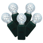 Vickerman X4G9109 100 Pure White G12 LED Single Mold Light On Green Wire 34' Christmas Light Strand