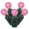 Vickerman X4G9110 100 Pink G12 LED Single Mold Light On Green Wire 34' Christmas Light Strand