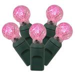 Vickerman X6G9510 50 Pink G12 LED Light On Green Wire 25' Christmas Single Mold Light Strand