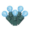 Vickerman X6G9532 50 Teal G12 LED Light On Green Wire 25' Christmas Single Mold Light Strand