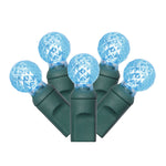 Vickerman X6G9532 50 Teal G12 LED Light On Green Wire 25' Christmas Single Mold Light Strand