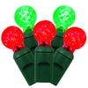 Vickerman X6G9523 50 Red-Green G12 LED Light On Green Wire 25' Christmas Single Mold Light Strand