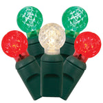 Vickerman X6G9524 50 Red-White-Green G12 LED Light On Green Wire 25' Christmas Single Mold Light Strand