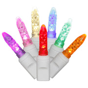 Vickerman X6W3100 70 Multi-Colored M5 LED Icicle Light On White Wire 9' Christmas Single Mold Light Strand