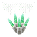 Vickerman X6W3104 70 Green M5 LED Icicle Light On White Wire 9' Christmas Single Mold Light Strand