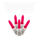 Vickerman X6W3235T 70 Magenta Twinkle M5 LED Icicle Light On White Wire 9' Light Strand.