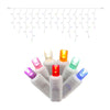 Vickerman X6W3300CSA 70 Multi-Colored Wide Angle LED Icicle Light On White Wire Light Strand.
