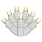 Vickerman X6W3301 70 Warm White Wide Angle LED Icicle Light On White Wire 9' Light Strand.