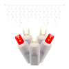 Vickerman X6W3325CSA 70 Red-White Wide Angle LED Icicle On White Wire 9' Christmas Single Mold Light Strand