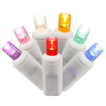 Vickerman X6W6100 100 Multi-Colored Wide Angle LED Light On White Wire 50' Light Strand.