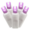 Vickerman X6W6106 100 Purple Wide Angle LED Light On White Wire 50' Christmas Single Mold Light Strand