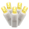 Vickerman X6W6107 100 Yellow Wide Angle LED Light On White Wire 50' Christmas Single Mold Light Strand