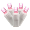 Vickerman X6W6110 100 Pink Wide Angle LED Light On White Wire 50' Christmas Single Mold Light Strand