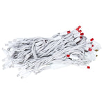 Vickerman X6W6525 50 Red-White Wide Angle LED Light On White Wire 25' Christmas Single Mold Light Strand