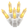 Vickerman X4W7107 100 Yellow Italian LED Single Mold Light On White Wire 34' Christmas Light Strand